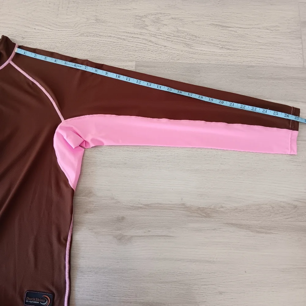 DuckSkinz UV & H2O Armor Long-Sleeved Full ZIp Jacket Brown Pink Medium